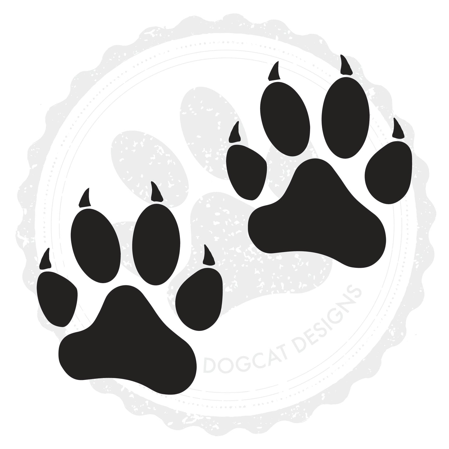 Paw Prints with Claws Vinyl Decal