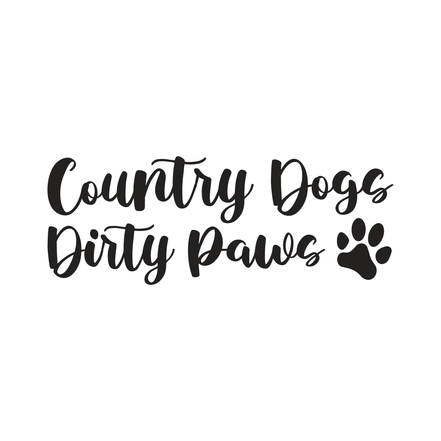 Country Dogs, Dirty Paws Vinyl Decal