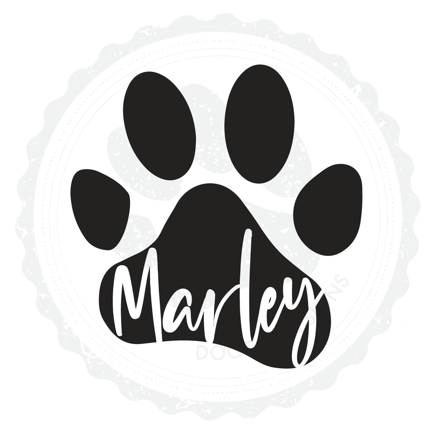 Custom Name Paw Print Vinyl Decal