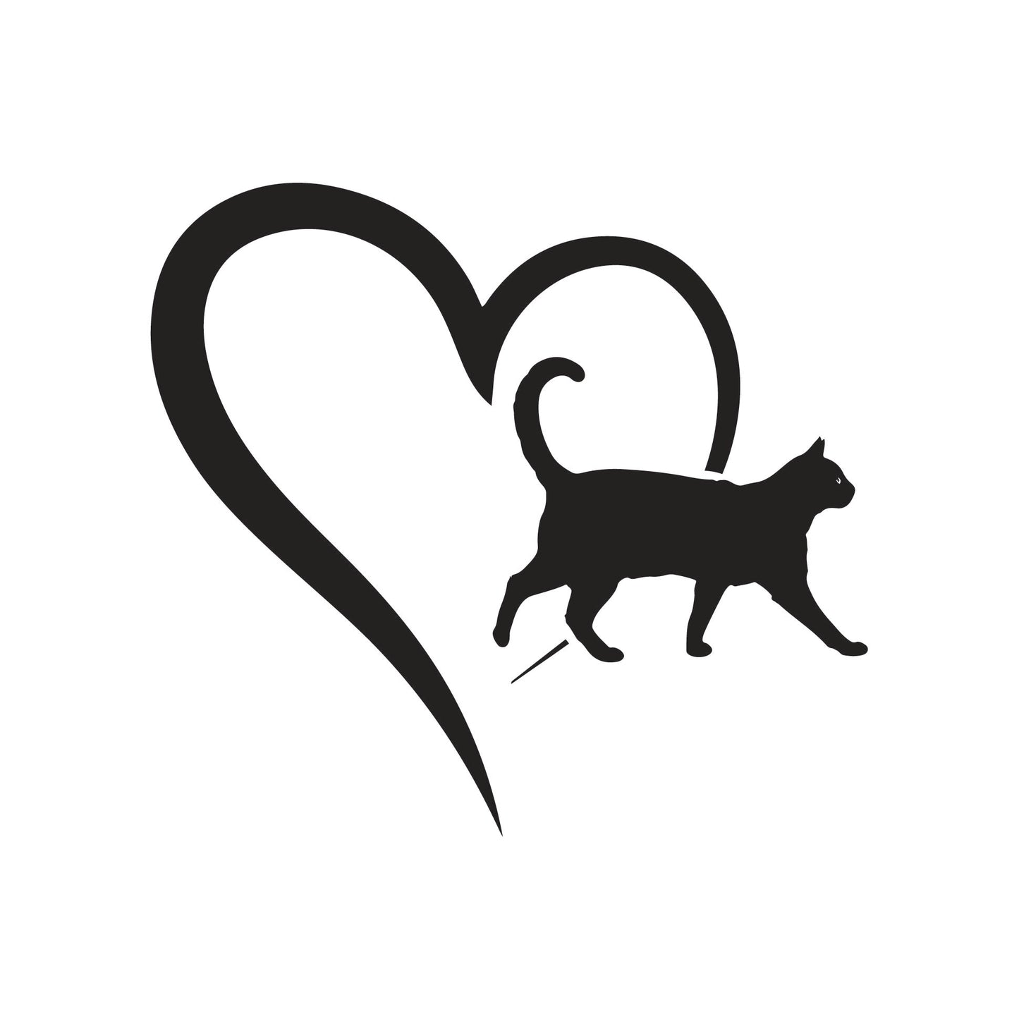 Cat Heart Vinyl Decal