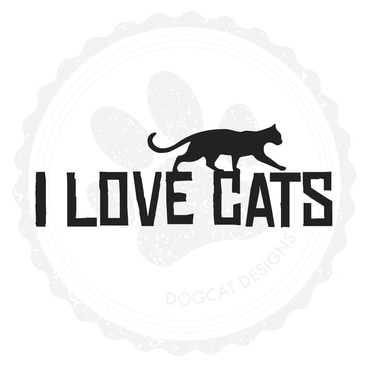 I Love Cats Vinyl Decal
