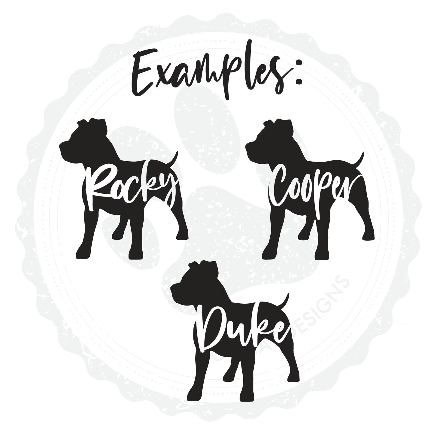 Pit Bull Custom Name Vinyl Decal