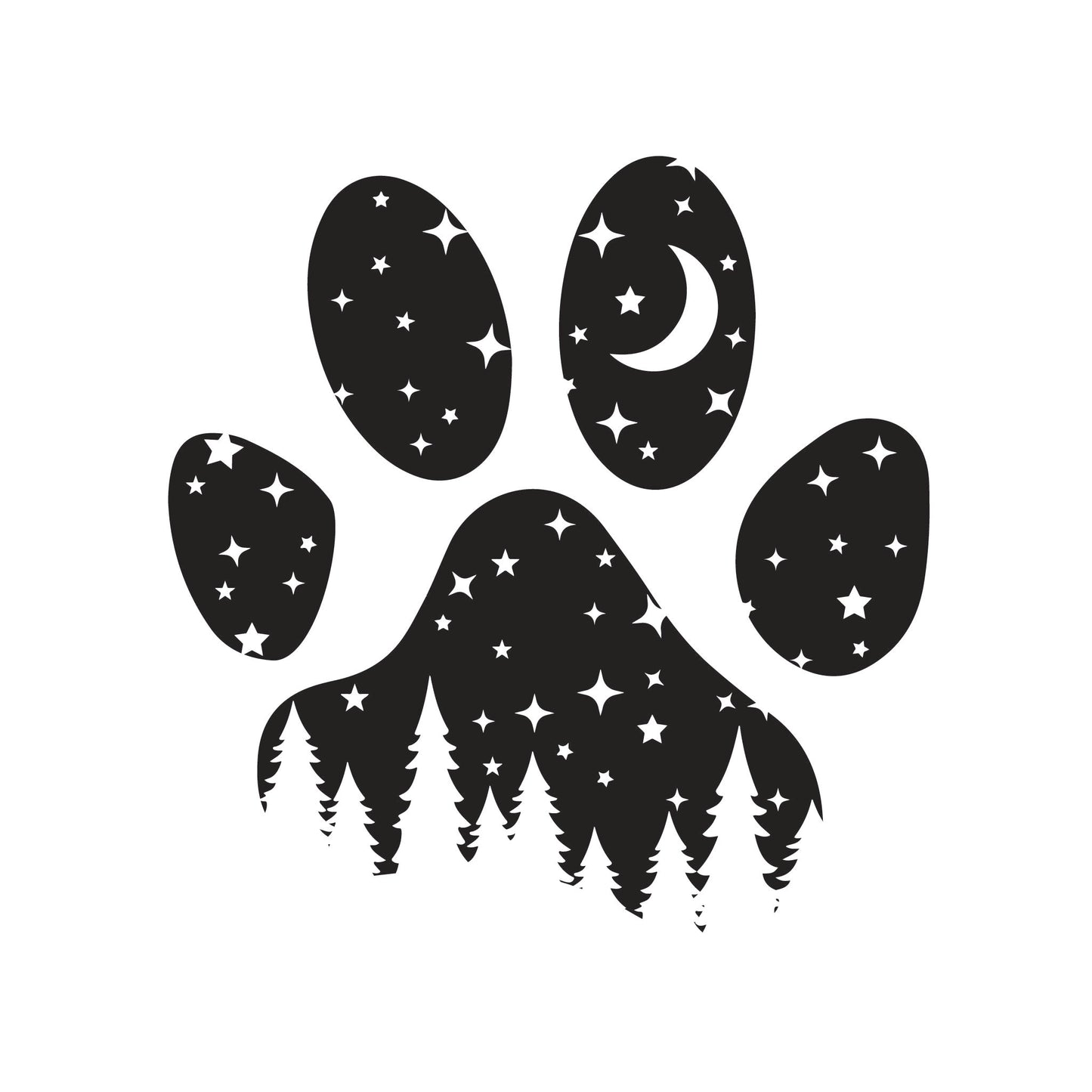 Starlight Paw Print Vinyl Decal