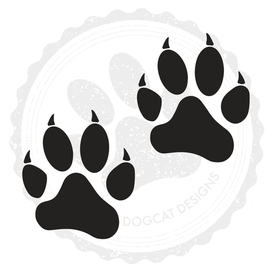 Paw Prints with Claws Vinyl Decal