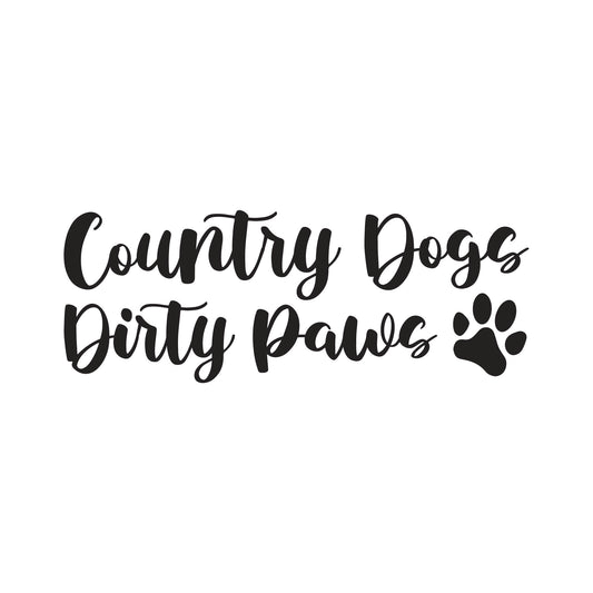 Country Dogs, Dirty Paws Vinyl Decal