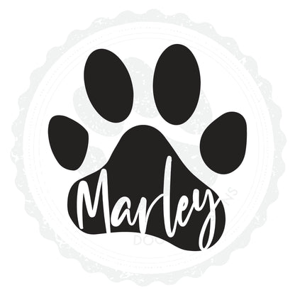 Custom Name Paw Print Vinyl Decal
