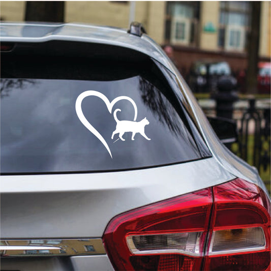 Cat Heart Vinyl Decal