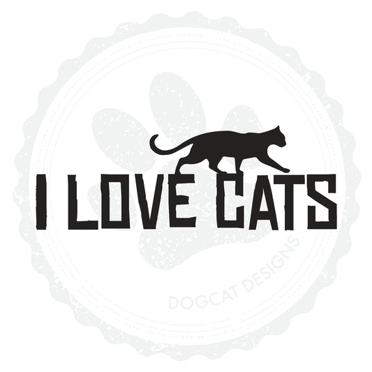 I Love Cats Vinyl Decal