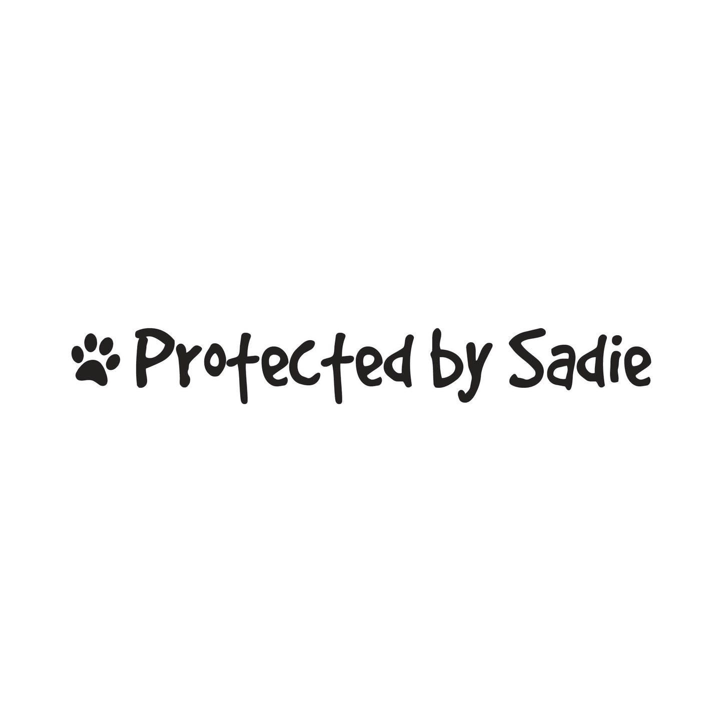 Personalized Protected By [Dog’s Name] Vinyl Decal