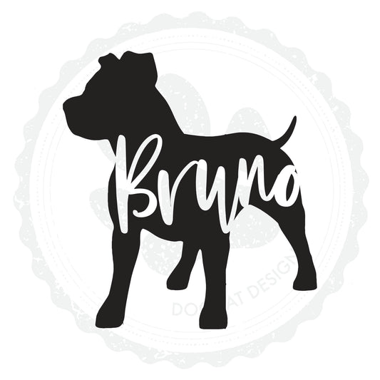 Pit Bull Custom Name Vinyl Decal