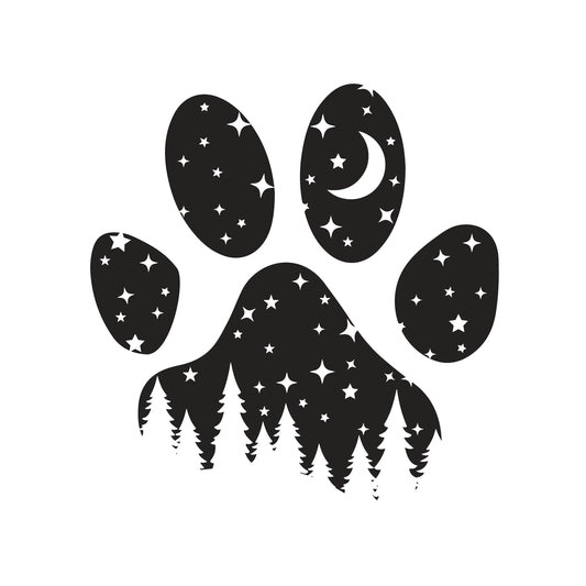 Starlight Paw Print Vinyl Decal